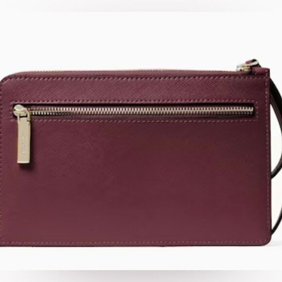 Kate Spade Staci Med Zip Wristlet saffiano leather do berry NWT IN PKG UNOPENED - Picture 2 of 6